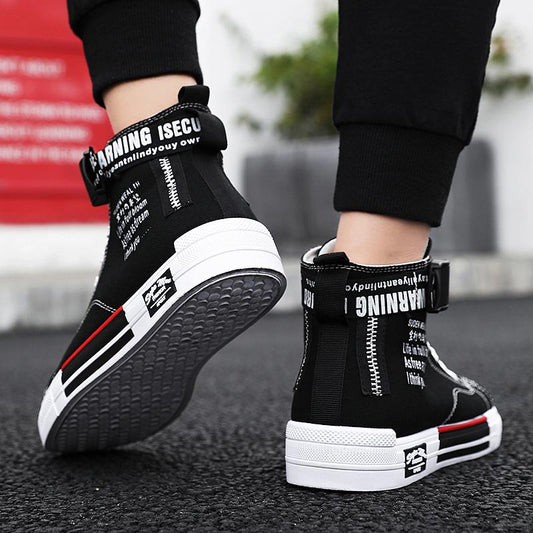 Trend shoes casual breathable high-top shoes men's large size shoes canvas shoes men