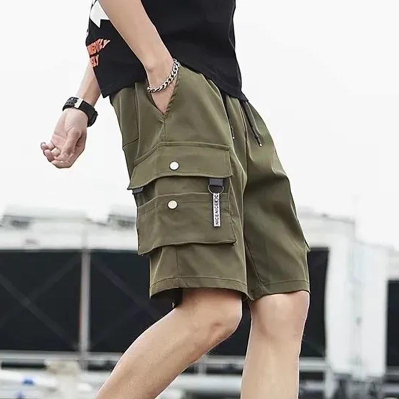 Men's Overalls Shorts Summer New Casual Pants Middle Pants Student Five-point Pants Outer Wear Shorts