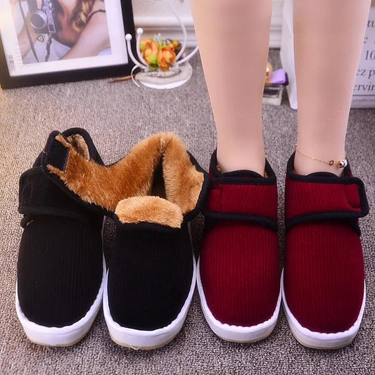 Winter Cotton Slippers Ladies Bag Root Thick Bottom Plus Velvet Warmth and Non-slip Home Handmade Comfortable Breathable Cotton Shoes