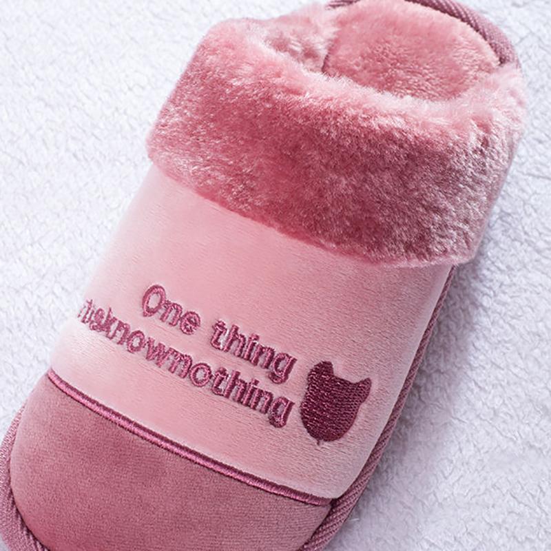 Cotton Slippers Winter Large Size Men's and Women's Thick-soled Indoor Warmth Non-slip Home Furnishing Couple Wool Support Shoes