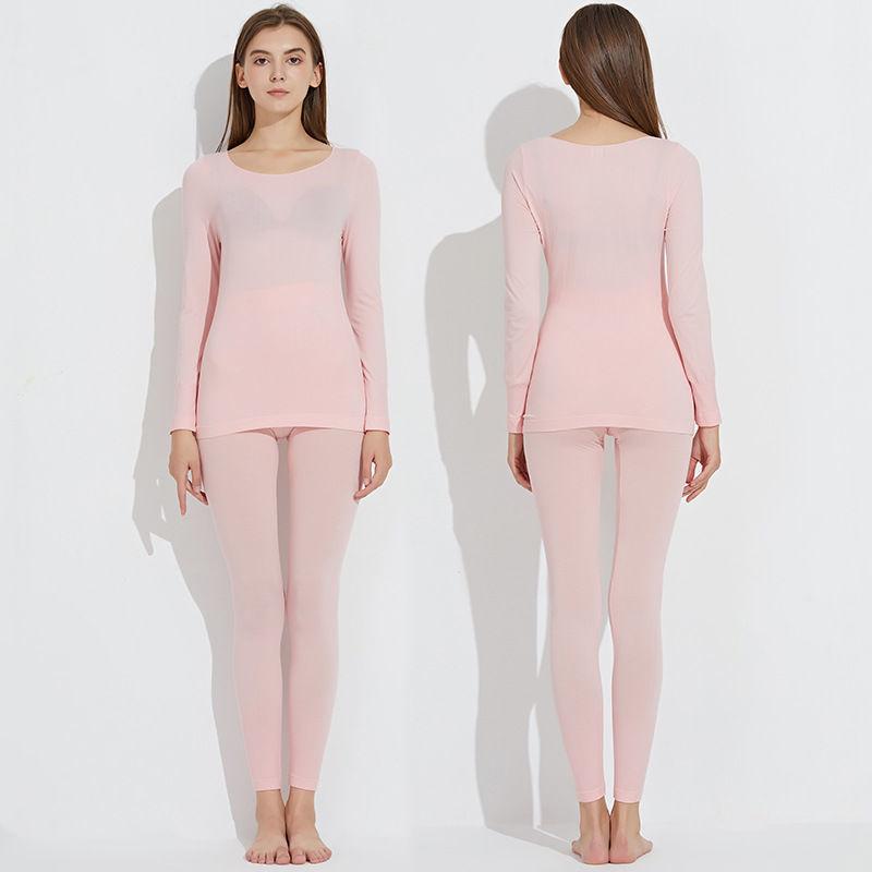 Women Long Sleeve Thermal Underwear Women Winter Tight Suit Sexy Pajamas Autumn Spring Soft Lining High Elasticity Slim Body Comfortable Breathable