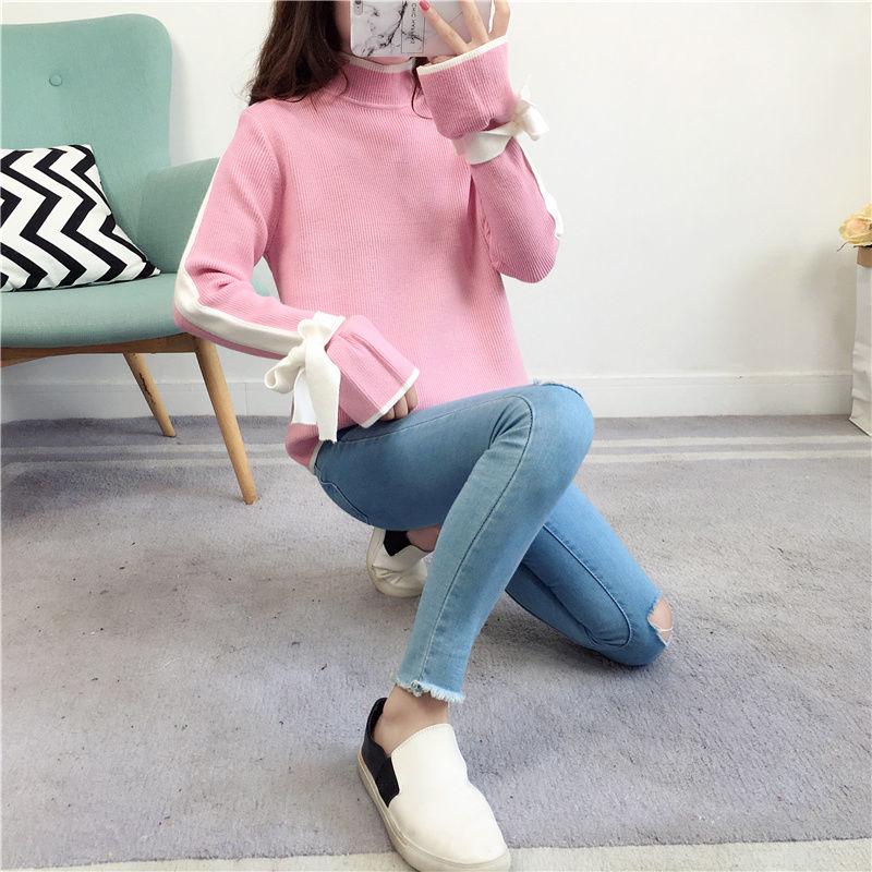 Autumn and Winter Loose Jacket Knitted Look Up Fashion Sweater All-match Casual Women's Top