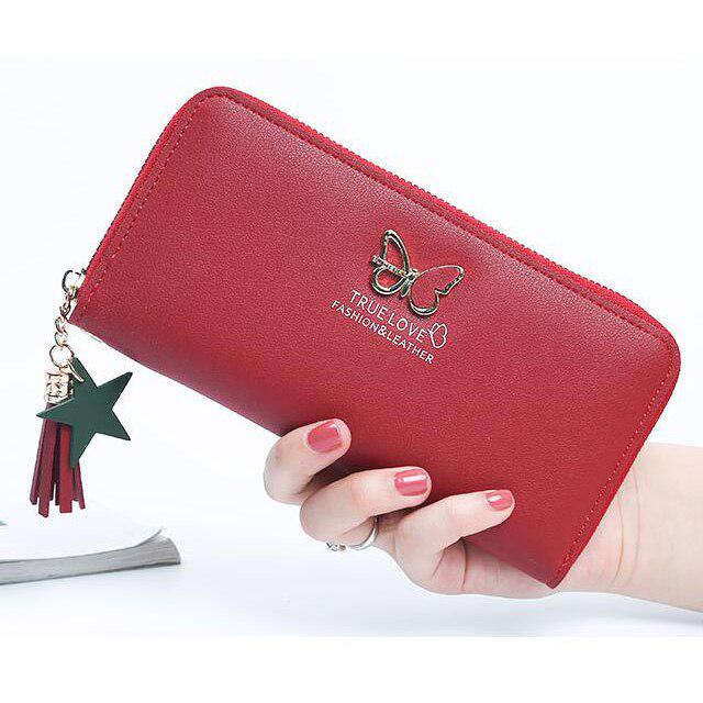 Women Wallets Cards Holder Lady Purses Money Bags Coin Purse Long Woman Clutch Zipper Butterfly Wall