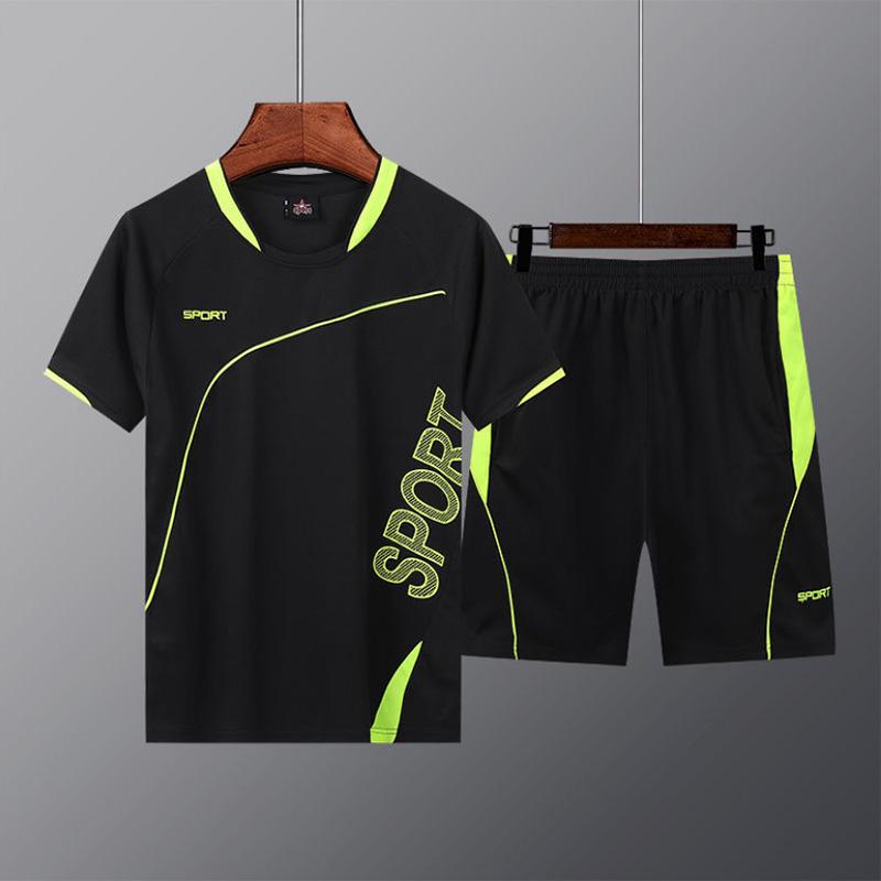 Summer Men's Sports Suits Casual Running Fitness Clothes Short-sleeved Shorts Men's Sportswear Training Clothes Quick-drying