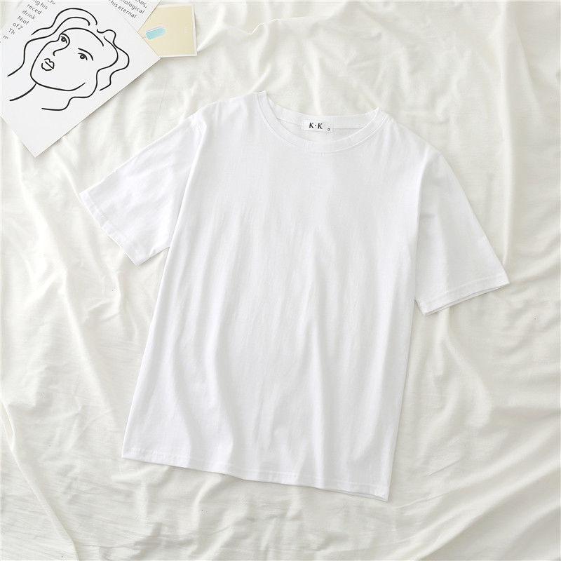 Cotton  Women Round Neck Short Sleeve Tops T Shirt