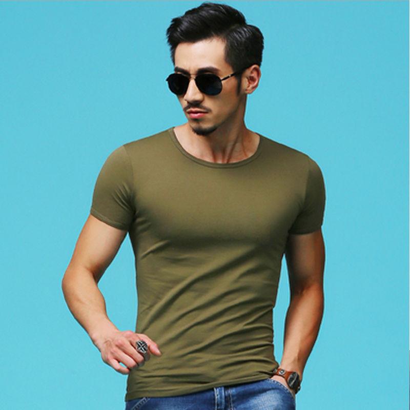 3 Pieces of Men's Summer Short-sleeved T-shirt Slim-fit T-shirt Black and White Solid Color Youth Slim Top Bottoming Shirt Half-sleeved