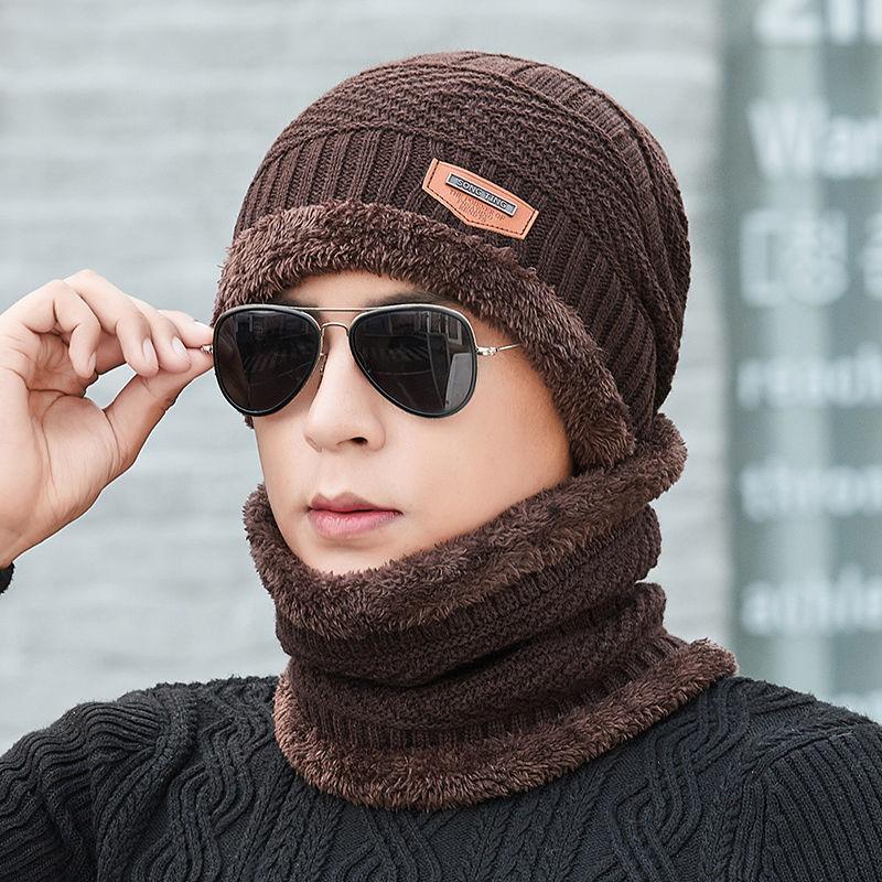 Neck Warmer Winter Hat Scarf Knit Beanie Cap for Men and Women Thick Knitted Arrow Sign Hat