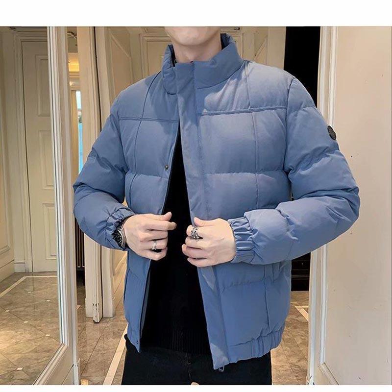 Men's Autumn and Winter Padded Jacket Plus Velvet Thick Warm Jacket Short Tooling Trend Down Jacket