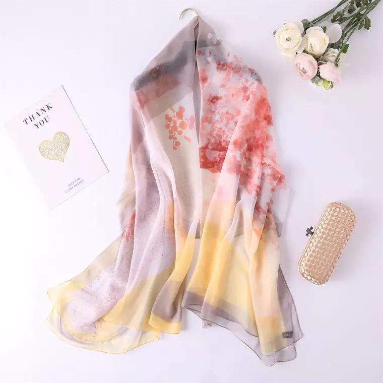 Scarves Women's Large Chiffon Scarf Lady Summer Beach Shawl