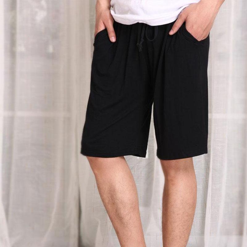 Modal Men's Pajama Pants Shorts Home Pants Casual Large Size Loose Five-point Pants Loose Breathable Comfortable Thin Beach Pants