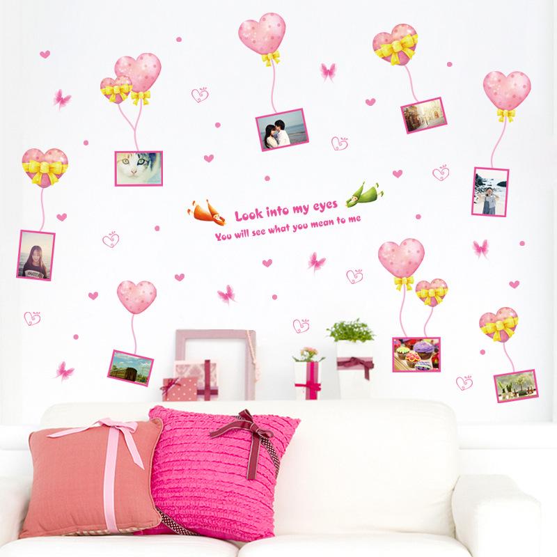 Love pendant photo frame wall stickers living room bedroom creative landscaping wall stickers