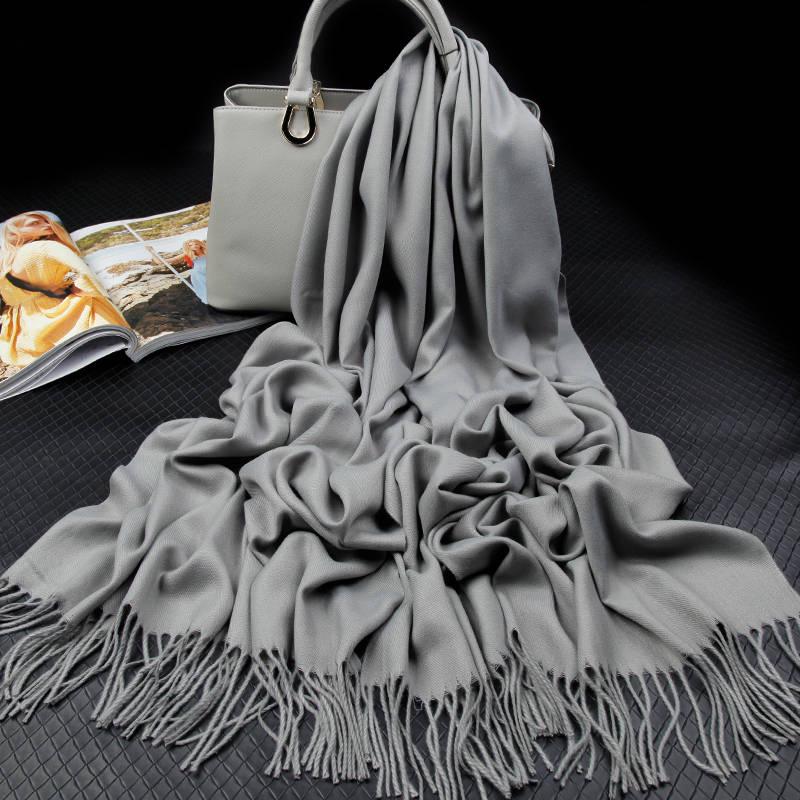 Fashion Winter Cashmere Scarf Women Double Sides Pashmina Shawls and Wraps Female Warm Bandana