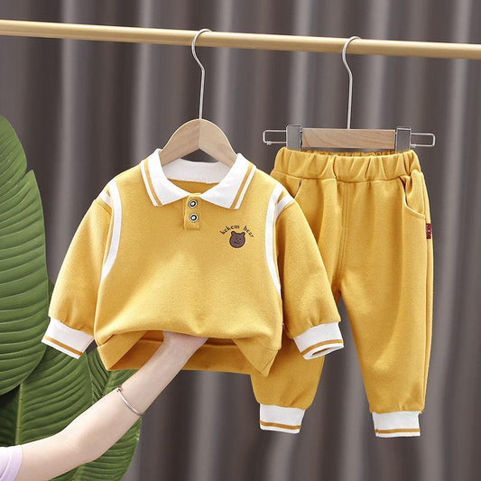 Boys and Girls Autumn Suits Baby Children's Spring and Autumn Long-sleeved Sweater Two-piece Set Baby Clothes