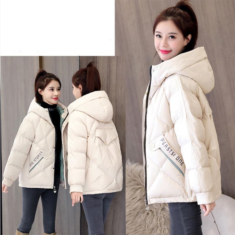 Women's Mid-length Down Jacket Winter Korean Loose Cotton Clothes Casual Hooded Padded Jacket