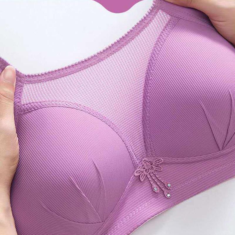 Thin Section Large Size Gathered Beauty Back No Steel Ring Anti-glare Anti-sagging Tube Top Women's Underwear Bra