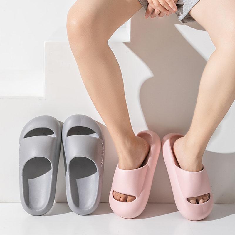 Soft Sandals and Slippers Thick Bottom Indoor Home Women Summer Home Non-slip Outer Wear Soft Bottom Toe Slippers Men