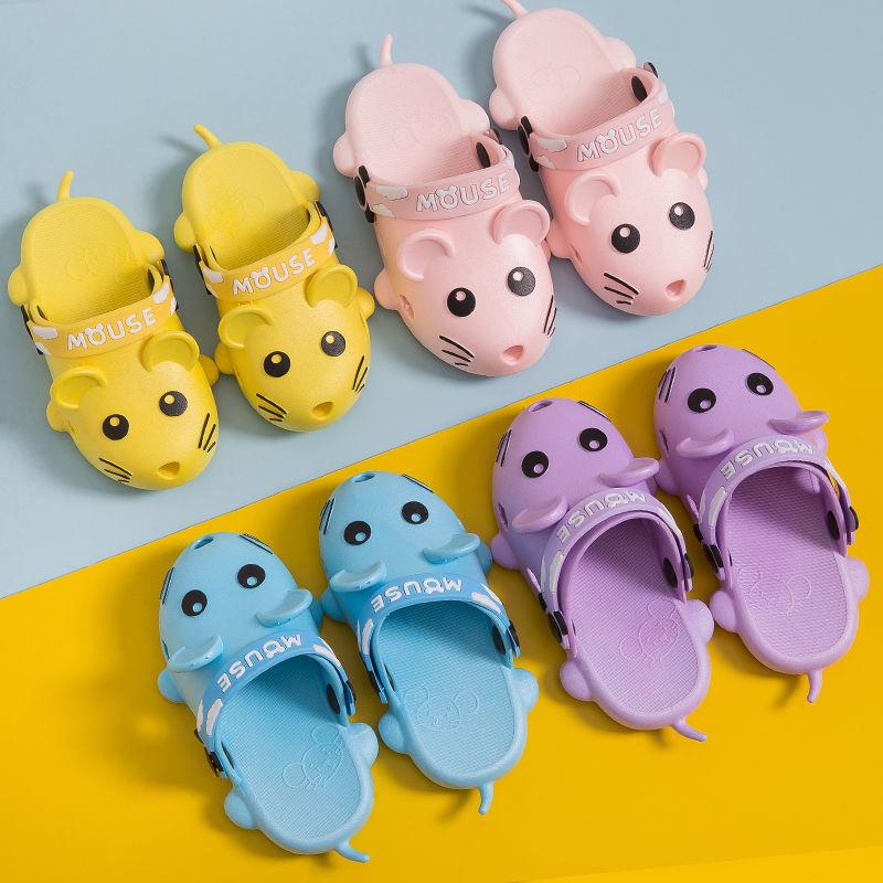 Children's Slippers Summer Cute Cartoon Students Non-slip Home Furnishings Small Medium and Big Children Soft Bottom Male Indoor Parent-child Slippers