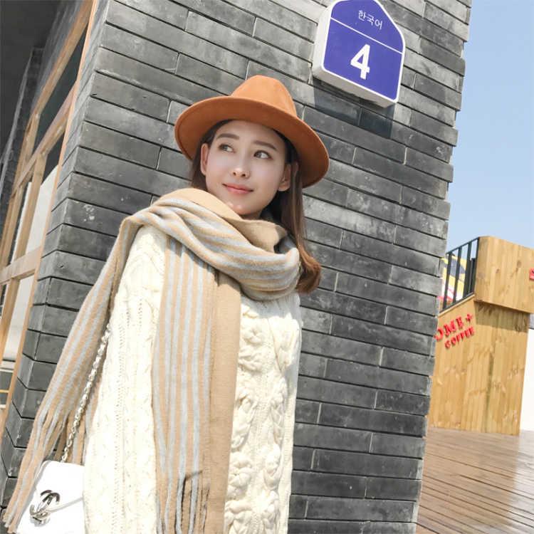 Unisex Knit Comfortable Warm Thick Long Scarf Women Tassel Big Outdoor Sweet Shawl Men Scarf