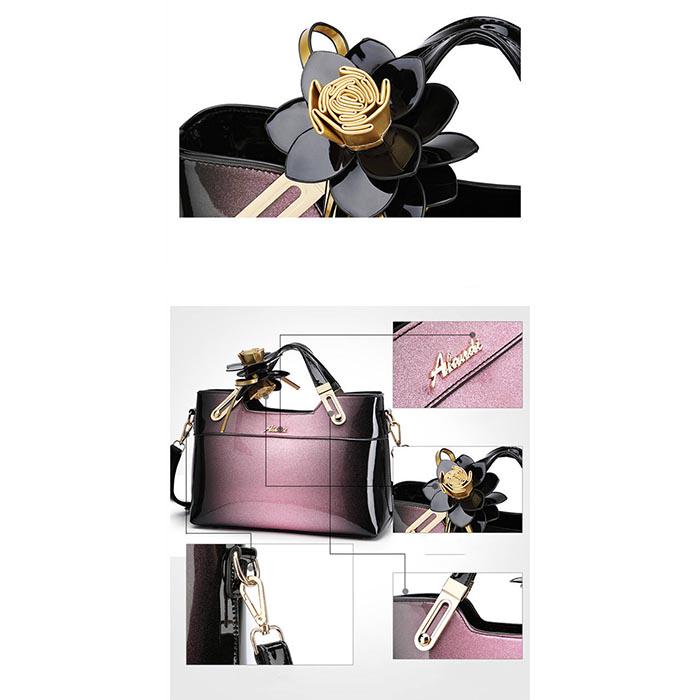 Bag Lady Bag European American Fashion Noble Patent Leather Glossy Face Shoulder Bag Messenger Bag