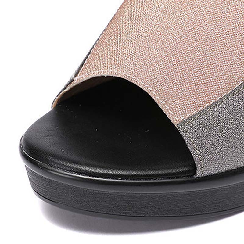 Sandals and Slippers Women Summer Thick-heeled High-heeled All-match Fashion Non-slip Mid-heel Slippers Women Sandals Women