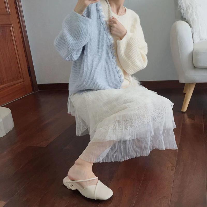 Autumn Winter  Women Fashion Sweater Casual Knitting Sweater  Round Neck Pullovers Loose Casual Long Sleeve Sweater