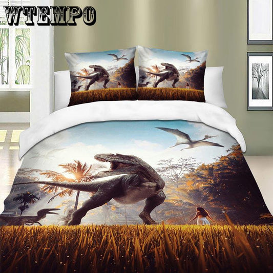 Quilt Set 3pcs Prehistoric Monster  Dragon Bedding Set 3D Duvet Cover Sets Home Textile