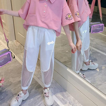 Girls' Mosquito Pants Summer Clothes Korean Fashion Style Loose Thin Summer Trousers for Big Kids