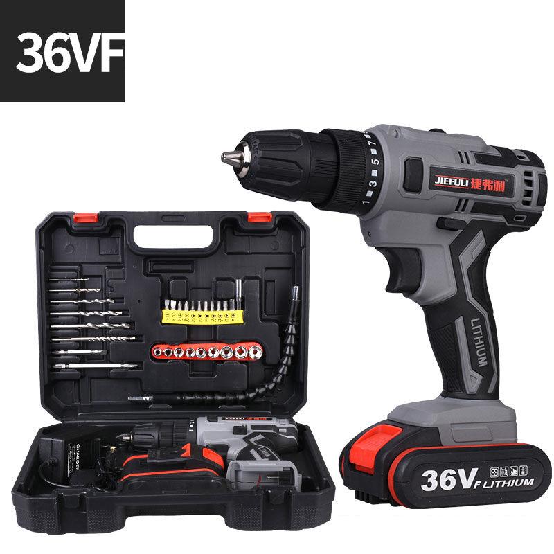 36V Industrial Impact Drill Set Cordless Electric Drill Screwdriver Rechargeable Motor for Construction and Woodworking