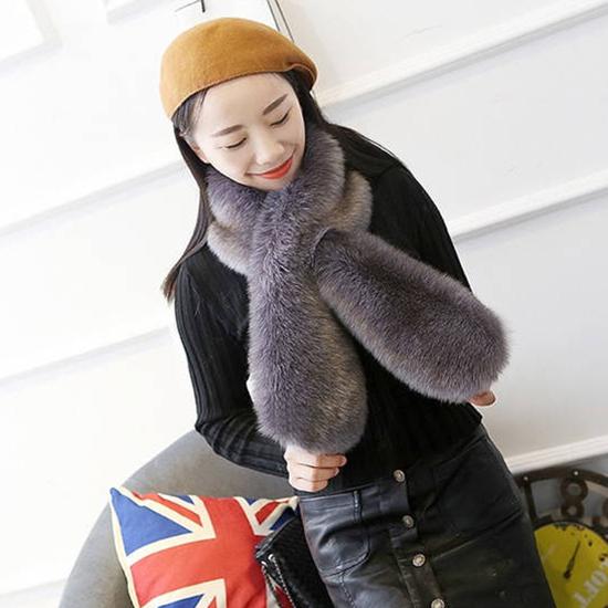 Scarfs for Women Fashionable Wool Scarf Artificial Pashmina Imitation Fur Grass Winter Warm Scarves