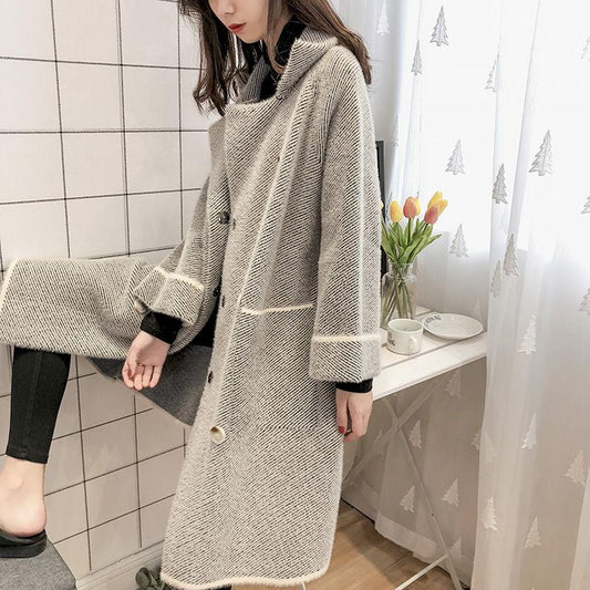 Winter Elegant Sexy Imitation Mink Velvet Women's Coat Fashionable and Popular Mid-length Loose Fur Mink Coat