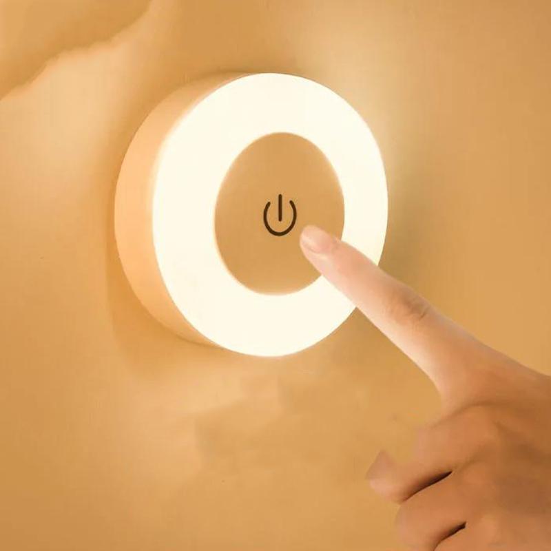 Led Energy-saving Household Night Light Bedroom Bedside Lamp Corridor Wall Lamp Charging Wireless Automatic Corridor Toilet Night Light