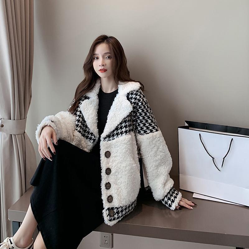 Ladies Warm and Thick Faux Lamb Wool Short Coat Female Autumn and Winter All-match Temperament Loose Elegant Top Casual Jacket