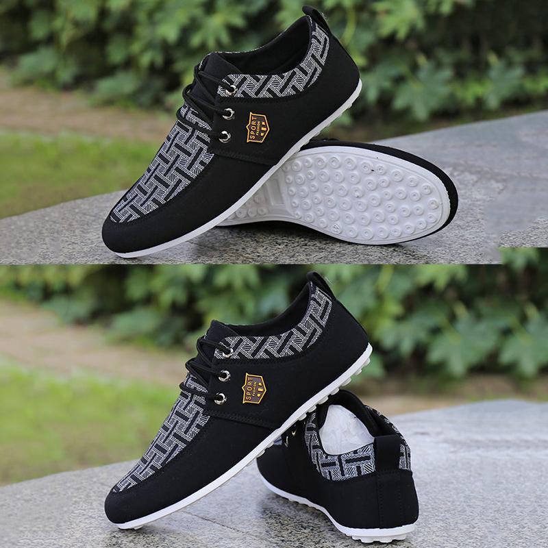 Men's Spring and Autumn Old Beijing Canvas Shoes Boys Beanie Shoes Walking Casual Sneakers