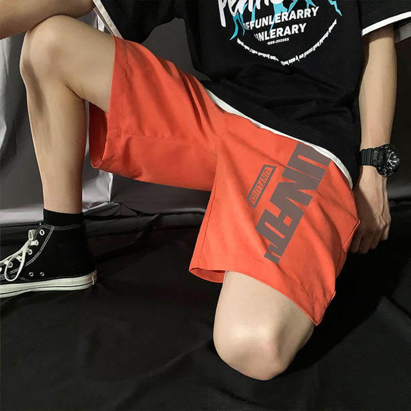 Casual Sports Shorts Breathable Five Pants Loose Straight Beach Mid Pants Men's Pants Summer Thin Sports Pants