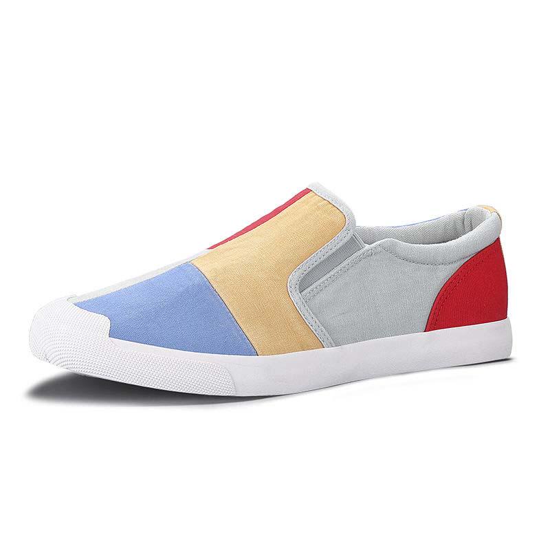 Plus Size 38-44 Summer Men Colorblock Canvas Sneakers Comfortable Running Basketball Shoes Breathable Shockproof Non-slip Shoes