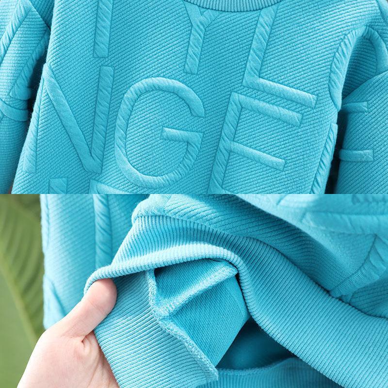 Two-piece Suit Children's Autumn and Winter Clothing Boys and Girls Casual Sportswear Sweater Trousers Set Solid Color Loose