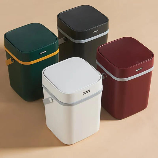 Trash Can with Lid Household Toilet Bathroom Kitchen Living Room Large-capacity Push-type Trash Can