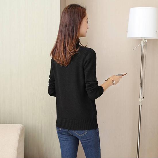 Women Winter Soft Long Sleeve Sweaters Solid Color Half Turtleneck Warm Bottoming Knitwear