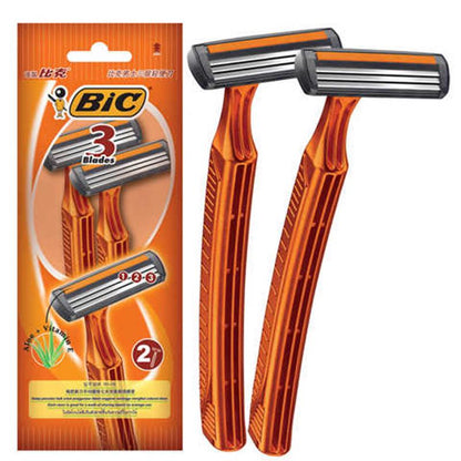 Bic Disposable Razor Shaving Armpit Leg Hair Cleaning Tool Three-layer Blade Two Portable Shave