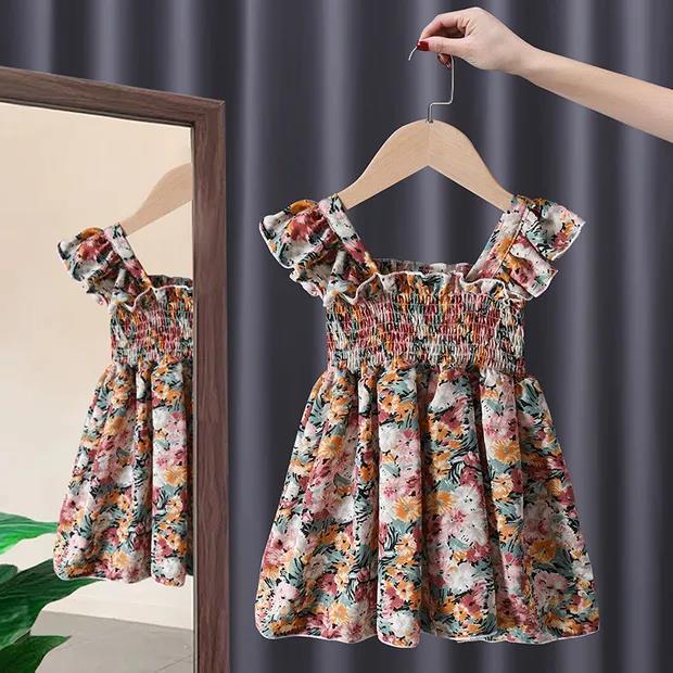 Girls' Dresses Summer Dresses Western Style Small Floral Skirts Korean Princess Dresses