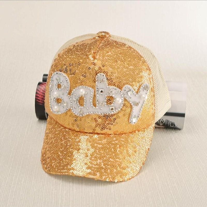 Baby Children Sun Hat Summer Baby Baseball Letter Baby Sequined Cap Baby Boy Girls Children Sun Hat