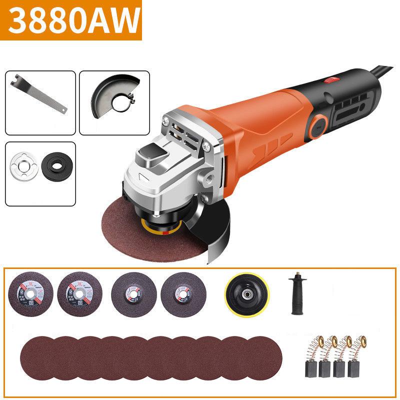 3880W Industrial Angle Grinder Wired Electric Grinder Handheld Cutter Polisher Can Cut Metal Stone Glass