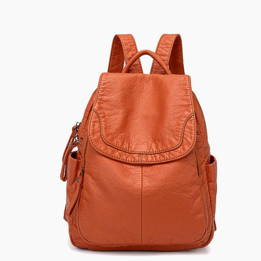 Tide Brand Leather Backpack Women Fashion Sheepskin Backpack Soft Leather Travel Bag Casual School Bag Women