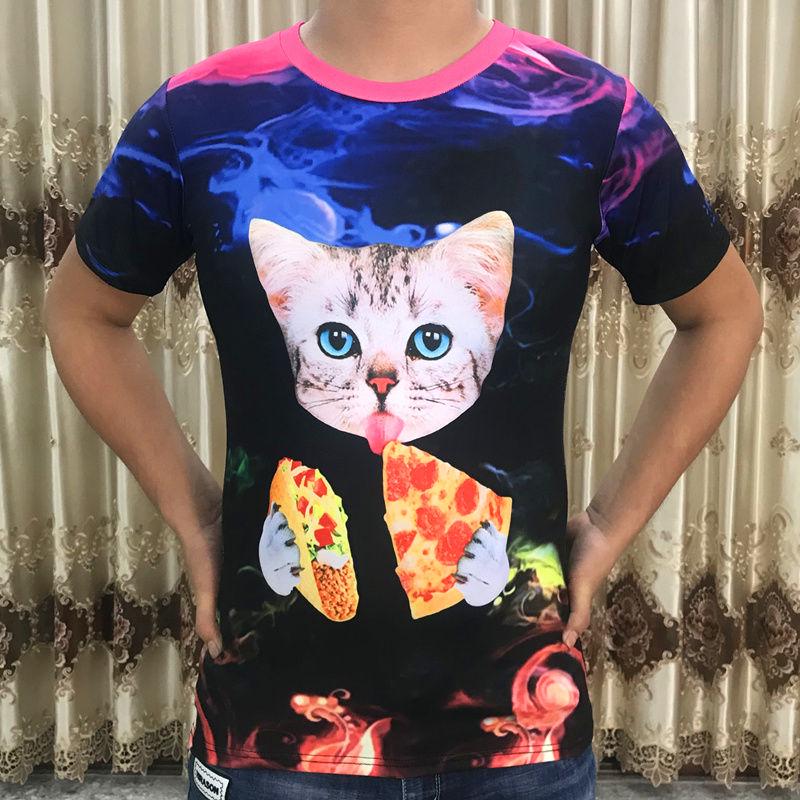 3D digital printing T-shirt male personality short-sleeved T-shirt large size men's clothes summer