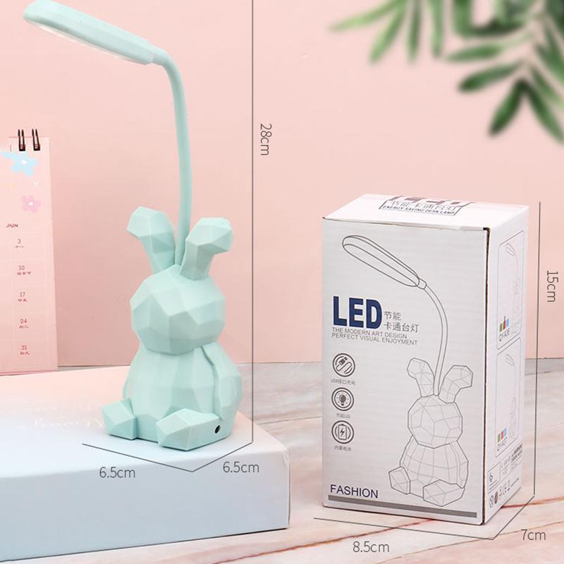 LED Eye Protection Desk Lamp USB Rechargeable Rabbit-shaped Desk Lamp Learning To Write Anti-myopia Bedroom Bedside Dormitory Night Light