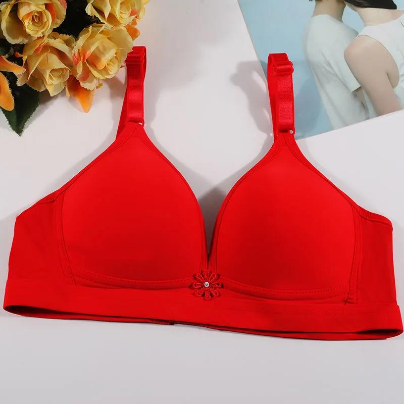 Large Size Thin Breathable Gather No Steel Ring Anti-sagging Women's Underwear Bra