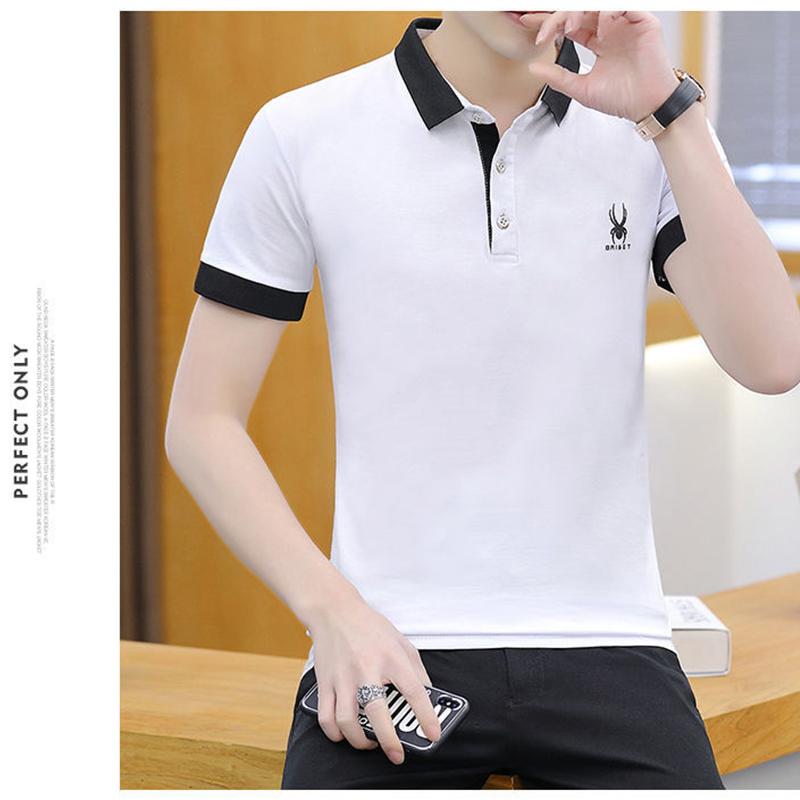 Spring and Summer Men's T-shirt Short-sleeved Polo Shirts Men's Cotton T-shirts Men's Shirt Collar Slim Tops Men's Bottoming Shirt Clothes