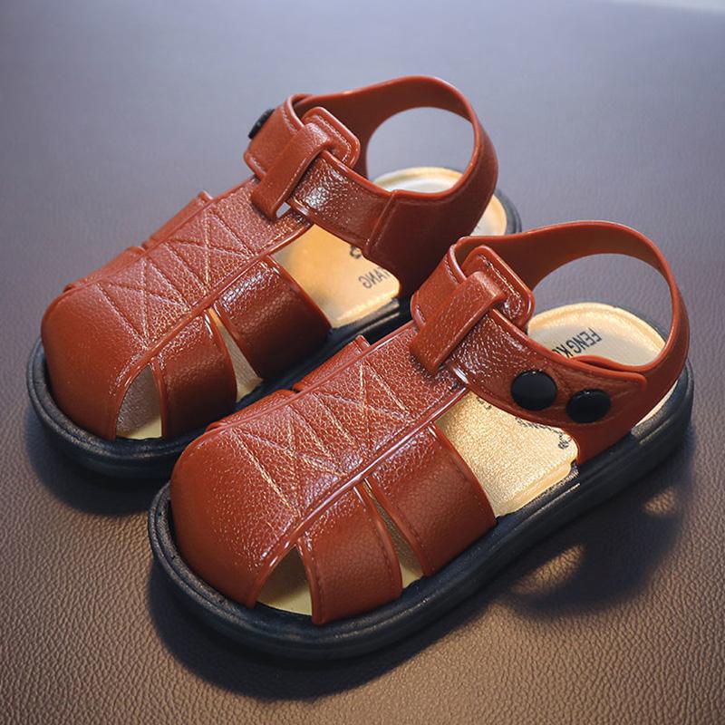 Boy Sandals Boy Baotou Toddler Sandals Soft Sole Beach Non-slip Outer Wear Baby Sandals and Slippers