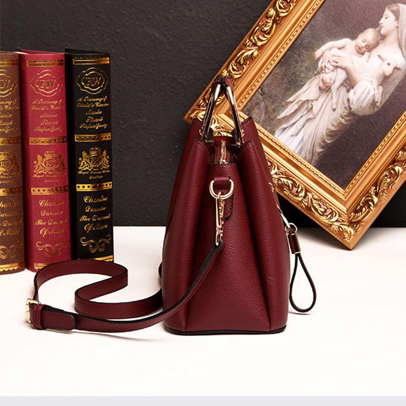 Ladies Bag Soft Leather One Shoulder Messenger Bag Fashion Large Capacity Handheld Leather Texture