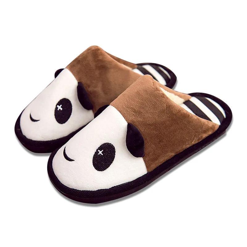 Winter Slippers Women Plus Size Men Home Cotton Thick Fleece Thick Warm Non Slip Slippers Pink Black